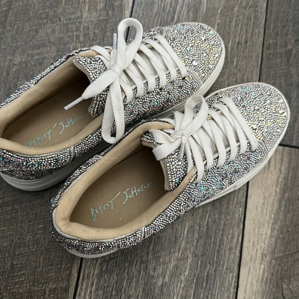 Betsy Johnson Sidney Bedazzled Sneakers - 5.5